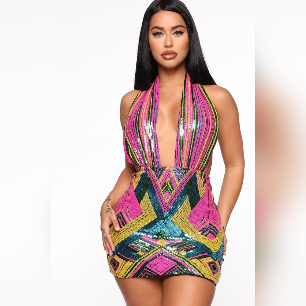All Types Sequin Mini Dress - Multi